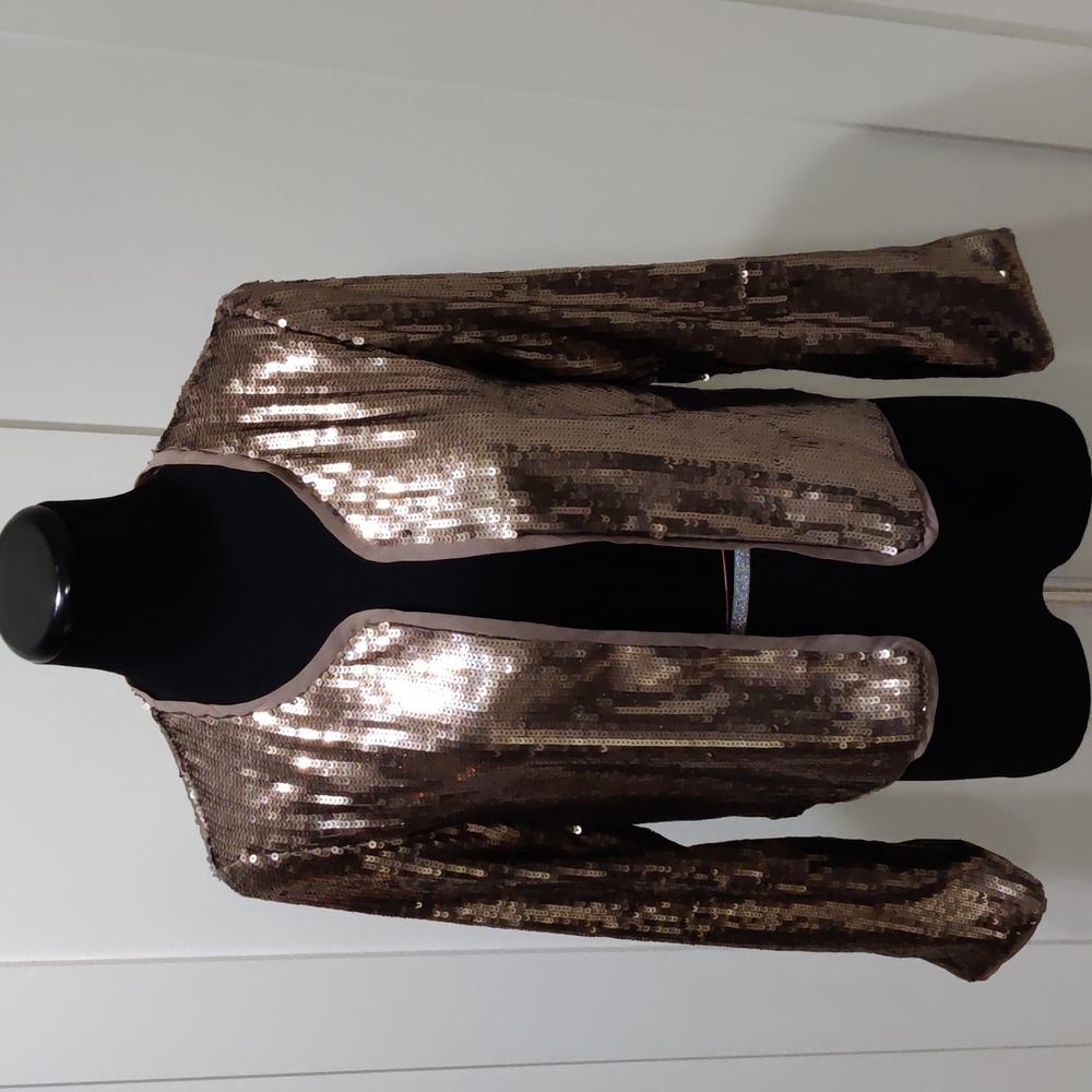 BB Dakota Rose Gold Sequin Jacket Size Medium